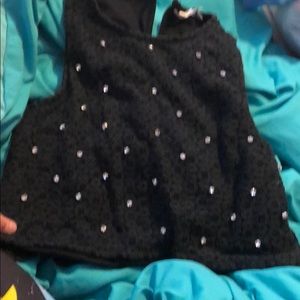 Black crop top with jewels